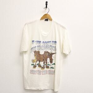 Vintage If You Can't Run With Thoroughbreds Stay In The Barn T Shirt XL